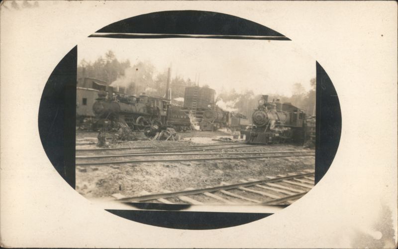Three Logging Steam Locomotives at Work