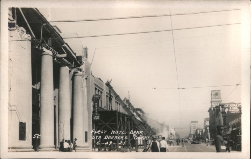 First National Bank, Santa Barbara Earthquake Damage California