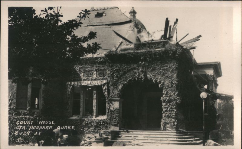 Court House, Santa Barbara Quake Damage, 1925 California