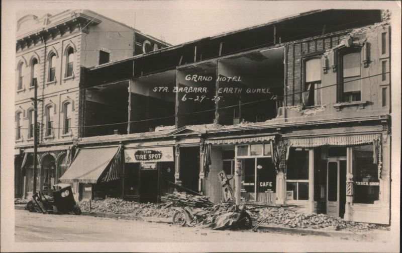 Grand Hotel, Santa Barbara Earthquake Damage, 1925