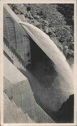 Hetch Hetchy Dam Spillway Water Flowing Original Photograph