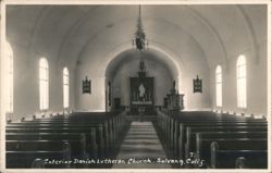 Interior Danish Lutheran Church, Solvang Postcard