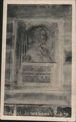 James Gamble Rogers Bas-Relief, Architect of Yale Buildings, Memorial Quadrangle Postcard