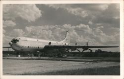 Convair XC-99 Large Propeller Aircraft on Airfield with People Postcard