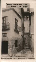 Pueblo Español, Calle del Candil, Barcelona 1929 Postcard