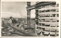 Stockholm Katarinahissen Elevator Cityscape Harbor Tram Postcard