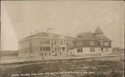 School Building, Lind, Washington with New $60,000 Structure Postcard