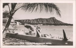 Diamond Head from Royal Hawaiian Hotel, Waikiki Beach Postcard