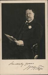 William Howard Taft Portrait, Signed Postcard