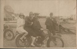 Family with Motorcycles on Promenade, Brighton Postcard