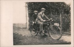 Boys on Motorcycle, Goggles, OV 672 License Plate Postcard
