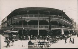 Hongkew Market, Shanghai with Trolley Bus and Crowds Postcard