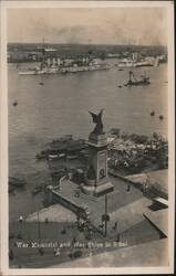 War Memorial and War Ships in Shai Postcard