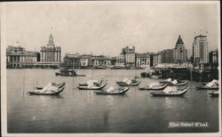 The Bund, Shanghai Waterfront with Boats Postcard