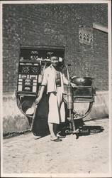 Chinese Food Seller with Portable Stall, Shanghai Postcard