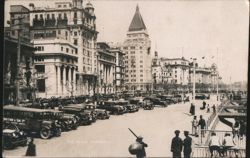 The Bund, Shanghai with Cars and Pedestrians Postcard