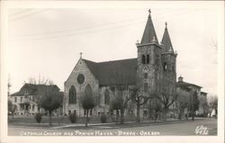Catholic Church and Parish House Postcard