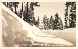 Winter Highway to Soda Springs Postcard