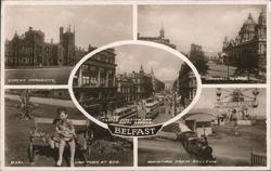 Belfast Multi-View: University, City, Zoo, Miniature Train Postcard
