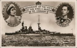 Souvenir of the Visit of King & Queen to Canada H.M.S. Repulse Postcard