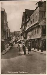 Butterwalk, Dartmouth Street Scene Postcard