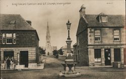 King Edward Fountain and U.F. Church, Invergordon Postcard