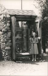 Girl at Chimes, Camp Mack, Milford, IN Postcard