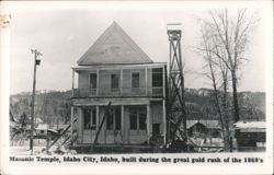 Masonic Temple, Idaho City, Idaho, Gold Rush 1860s Postcard
