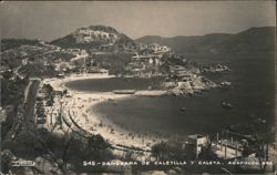 Panorama of Caletilla and Caleta Beaches, Acapulco Postcard