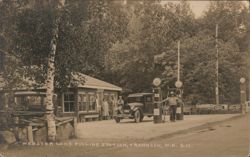 Webster Lake Filling Station, Franklin, NH Postcard