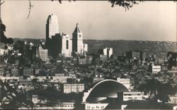 Cincinnati Skyline with Union Terminal Postcard