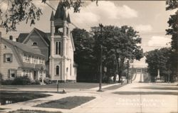 Copley Avenue with Church, Morrisville, VT Postcard