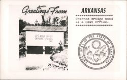 Greetings From Arkansas Covered Bridge Post Office Postcard