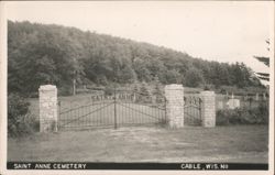 Saint Anne Cemetery Gate, Cable, WI Postcard