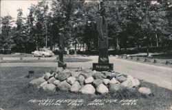 Princess Pentoga & Pentoga Park Statues, Crystal Falls, MI Postcard