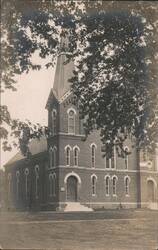 Methodist Episcopal Church with Steeple, Pittsfield, IL Postcard