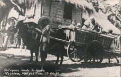 Refugees ready to leave Rosales, Pangasinan 12-24-41 Postcard
