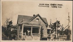 Rear View Cabin Home, S.P. Dinsmoor, Lucas, KS Postcard