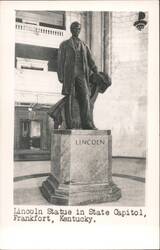 Lincoln Statue in State Capitol Postcard