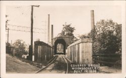 Covered Bridge, Woonsocket, RI, Built 1898 Postcard