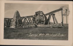 Quesnel Water Wheel and Bridge Postcard