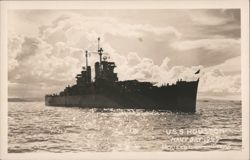 USS Houston (CL 81) Navy Day 1945 Postcard