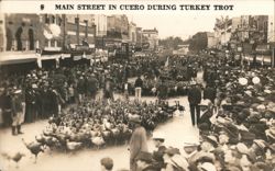 Main Street Cuero during Turkey Trot Postcard