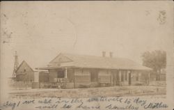 Waterville Train Station with Windmill, 1909 Postcard