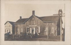 South Amana Store, Horse Carts & People Postcard