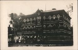 Adams School with Students, Cedar Rapids, Iowa Postcard