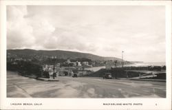 Laguna Beach Street Scene with Victoria Inn Sign Postcard