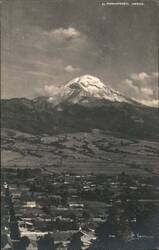 Popocatépetl Volcano with Town and Valley View Postcard