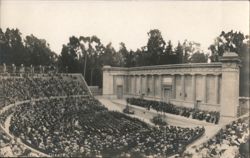 Greek Theatre Open Air Amphitheater with Large Crowd Postcard