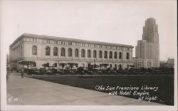 San Francisco Library with Hotel Empire Postcard